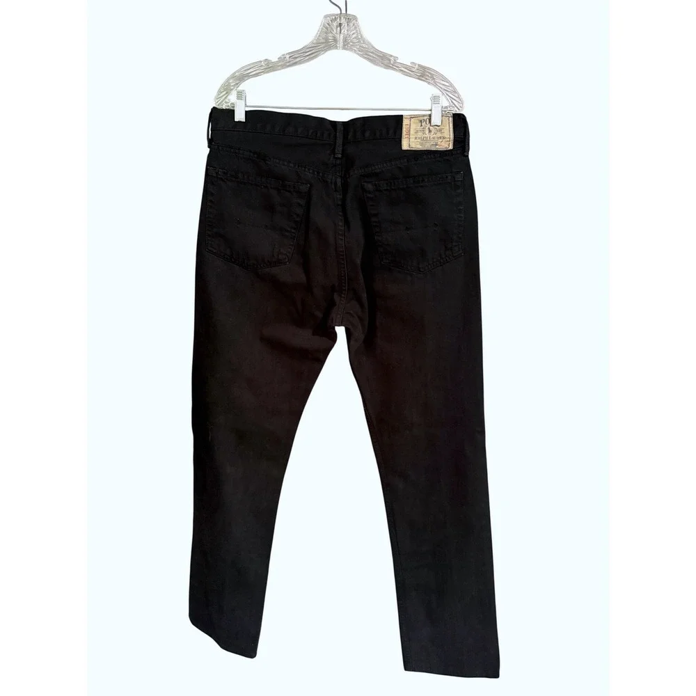 Polo R.L. Black Denim Hampton 867 Jeans Men 34x34 Embroidered Polo Triple Pony